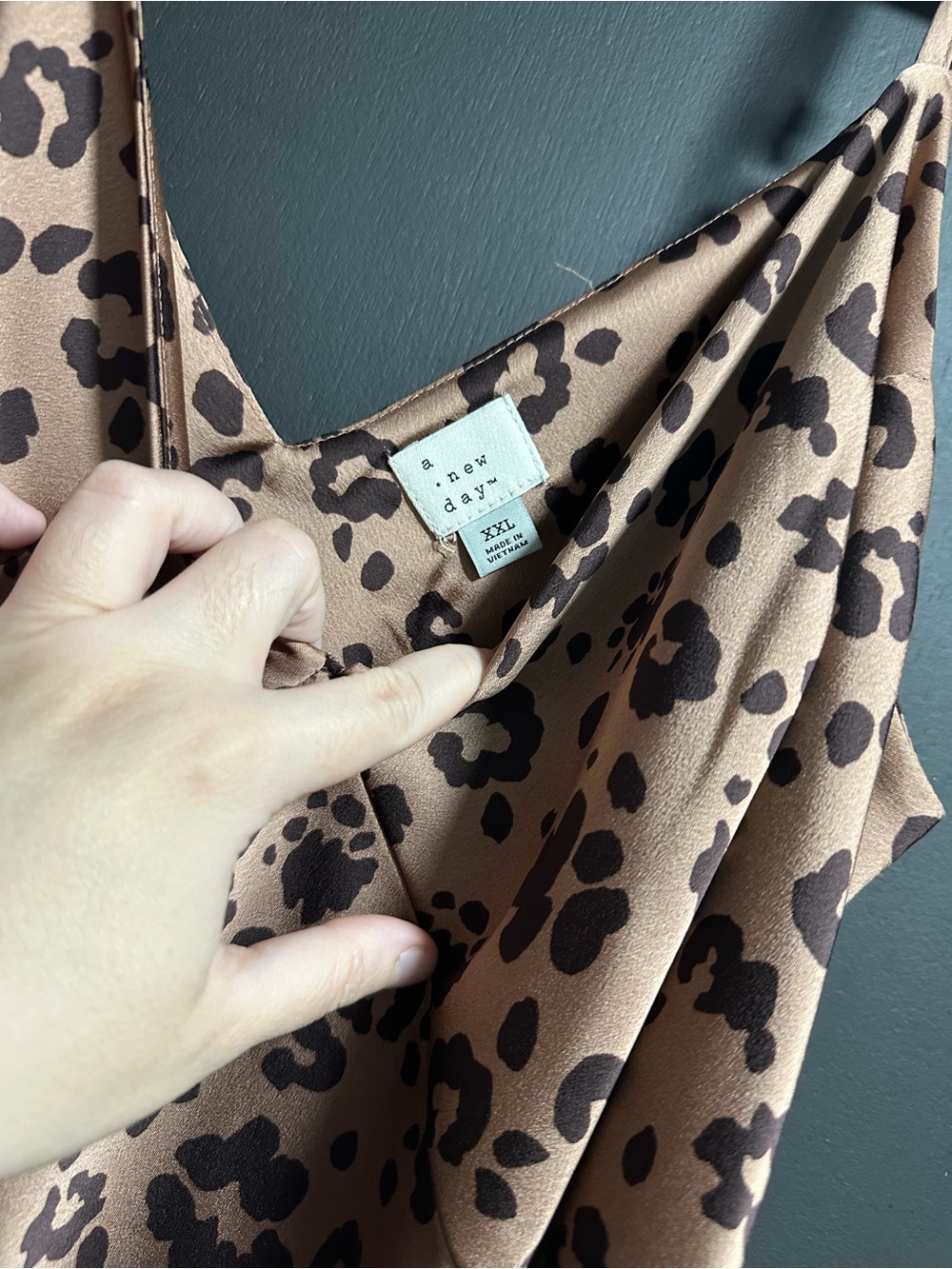 a new day Brown Leopard Print Midi Dress